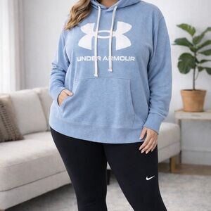 Under Armour Light Blue Hoodie with White Logo